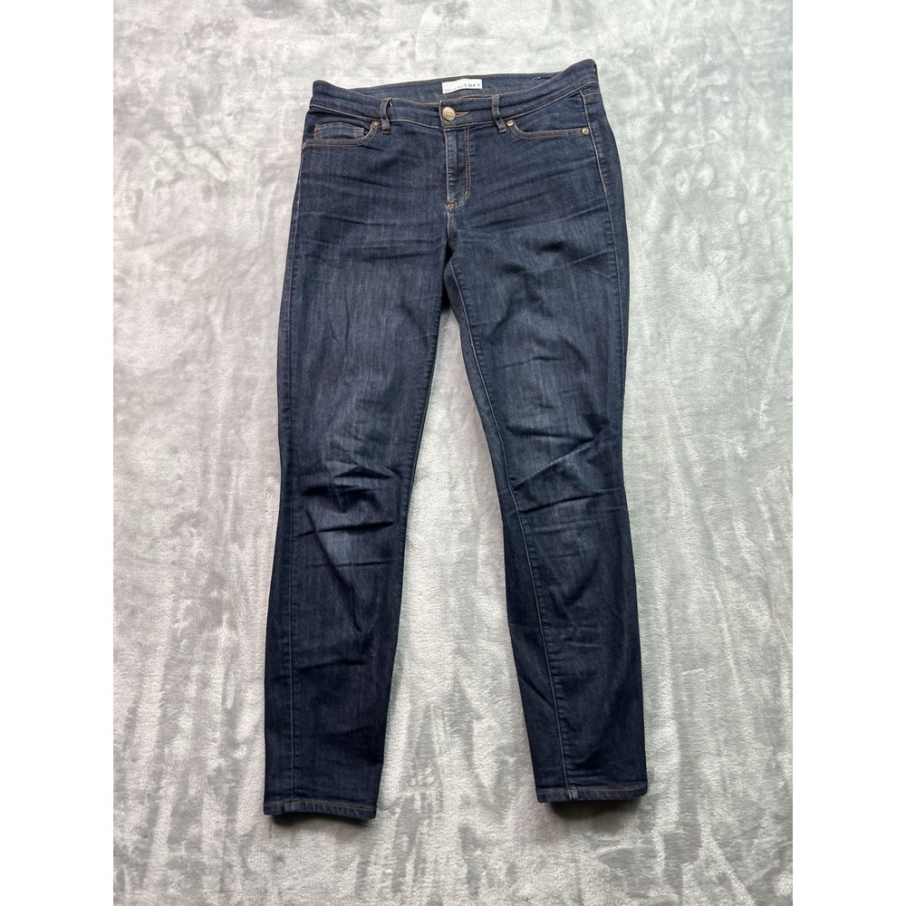 Ann Taylor Loft Womens Sz 6/28 Blue Jeans Modern Skinny Dark Wash Mid Rise Pants